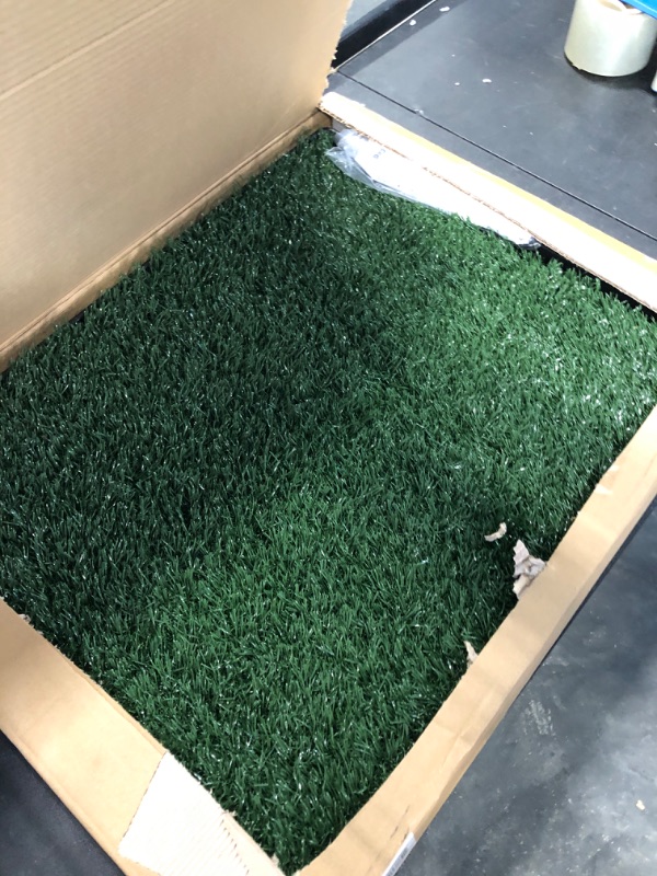 Photo 3 of Artificial Grass Puppy Pee Pad for Dogs and Small Pets - 20x25 Reusable 3-Layer Training Potty Pad with Tray - Dog Housebreaking Supplies by PETMAKER