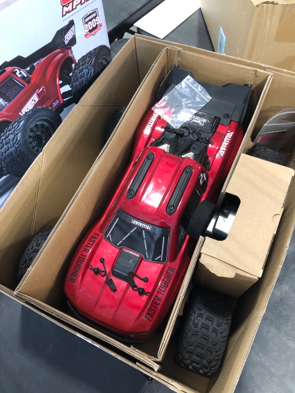 Photo 2 of ARRMA RC Truck 1/10 VORTEKS 4X2 Boost MEGA 550 Brushed Stadium Truck RTR with Battery & Charger, Red, ARA4105SV4T1