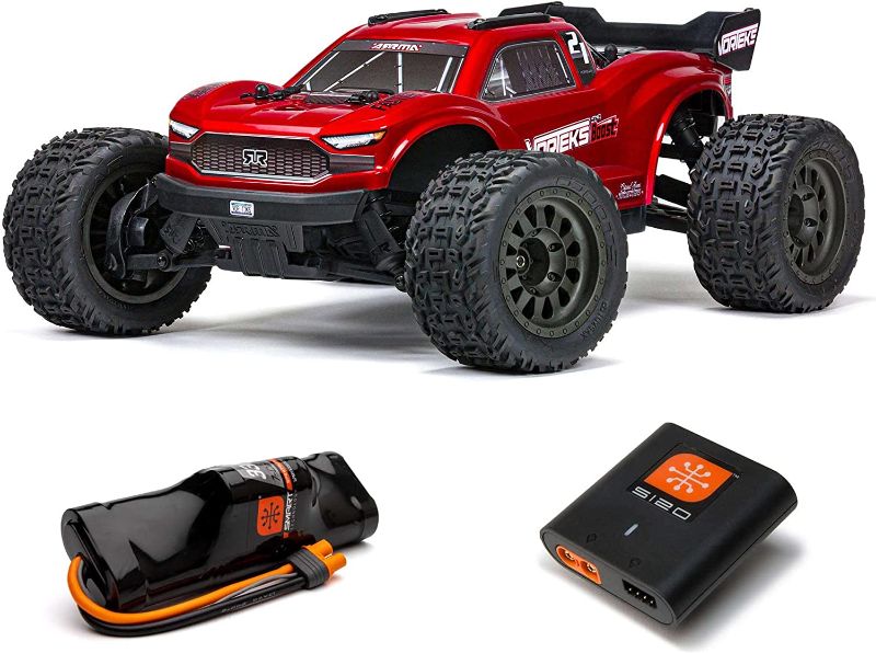 Photo 1 of ARRMA RC Truck 1/10 VORTEKS 4X2 Boost MEGA 550 Brushed Stadium Truck RTR with Battery & Charger, Red, ARA4105SV4T1