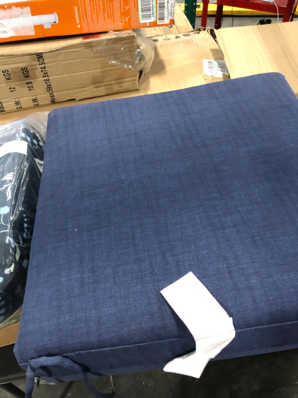 Photo 3 of Arden Selections Outdoor Deep Seating Cushion Set 24 x 24, Sapphire Blue Leala