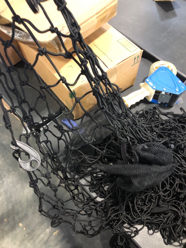 Photo 4 of 7' x 5' Heavy Duty Bungee Cord Cargo Net Stretches to 14' x 10'-Latex Truck Bed Mesh with 12Pcs Free Adjustable Hooks for Secure Carrying on Roof Luggage Rack,Cargo Carrier and Pickup Truck Bed 90" x 60"