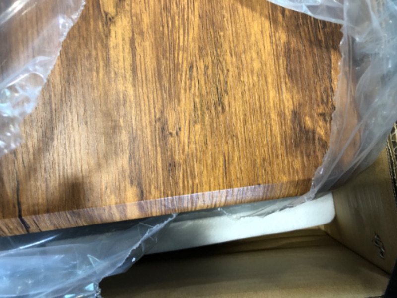 Photo 1 of FEZIBO Standing Desk with Height Adjustable 37 Inches Standing Desk Converter Stand up Riser Tabletop Workstation Fits Dual Monitor Rustic Brown 37 Inch Rustic Brown