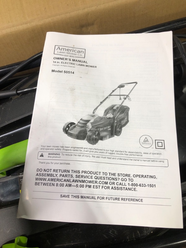 Photo 1 of American Lawn Mower Company 50514 14-Inch 11-Amp Corded Electric Lawn Mower, Black