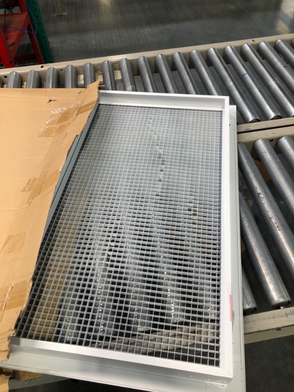 Photo 4 of 32" x 18" Cube Core Eggcrate Return Air Filter Grille for 1" Filter - Aluminum - White [Outer Dimensions: 34.5" x 20.5] 32 x 18 Return *Filter* Grille