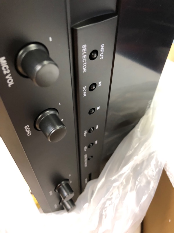 Photo 1 of Starfavor Stereo Receiver 6 Channel Karaoke Home Audio Amplifier 500W Peak Power Speakers AMP with BT Wireless,RCA in,USB,SD,FM,2 MIC in Echo and Headphone Jack KA-500