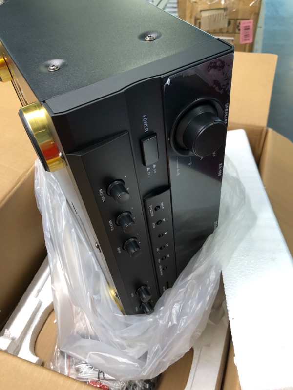 Photo 1 of Starfavor Stereo Receiver 6 Channel Karaoke Home Audio Amplifier 500W Peak Power Speakers AMP with BT Wireless,RCA in,USB,SD,FM,2 MIC in Echo and Headphone Jack KA-500