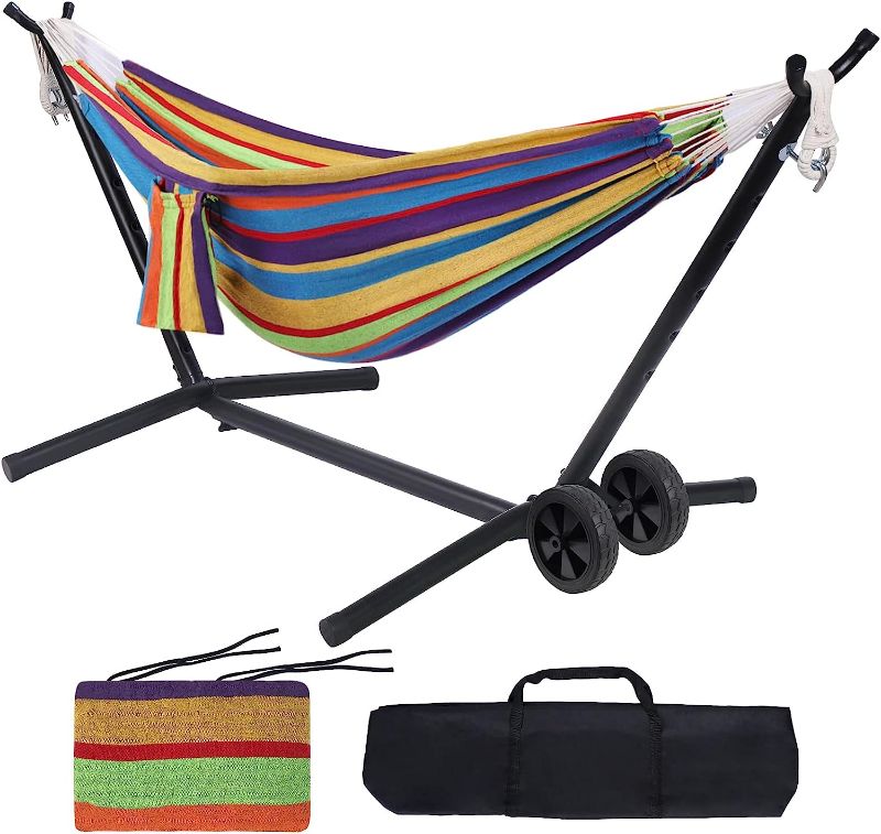 Photo 1 of Wilsall Portable Hammock with Stand Included with Wheels Double Outdoor 2 Person Heavy Duty Hamacas con Base 450 lb Capacity  ** just the stand **