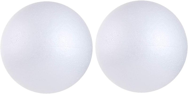 Photo 1 of 2PCS 7.9 Inch White Foam Balls Polystyrene Craft Balls Foam Balls for Art, Craft, Household, School Projects and Christmas Easter Party Decorations
