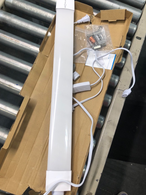 Photo 1 of 5000K LED Ceiling Light Fixture 2Ft with Plug,Triproof LED Tube Light Cabinet Light,18W Linkable Ceiling Light, Closet Light for Garage Kitchen...