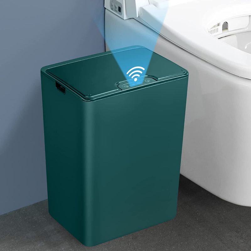 Photo 1 of Anborry Bathroom Touchless Trash Can 3.5 Gallon Smart Automatic Motion Sensor Rubbish Can with Lid Electric Waterproof Narrow Small Garbage Bin for for...