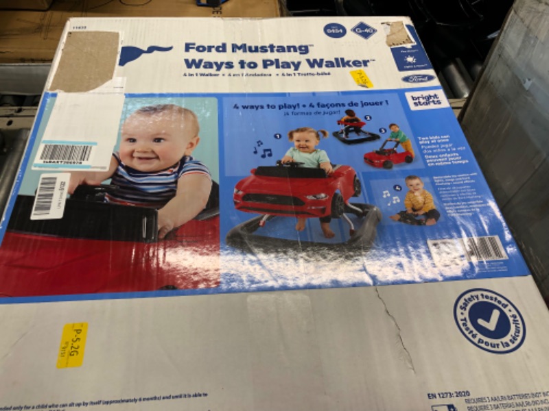 Photo 2 of Bright Starts Ways to Play 4-in-1 Walker - Ford Mustang, Red, Ages 6 Months +, Red Ford Mustang Mustang Red