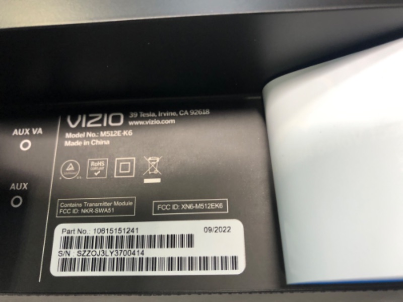 Photo 8 of VIZIO M-Series Elevate 5.1.2 Immersive Sound Bar with 13 High-Performance Speakers, Dolby Atmos, DTS:X, Wireless Subwoofer, Adaptive Height Speakers and Alexa Compatibility, M512E-K6, 2023 Model--NEW IN BOX