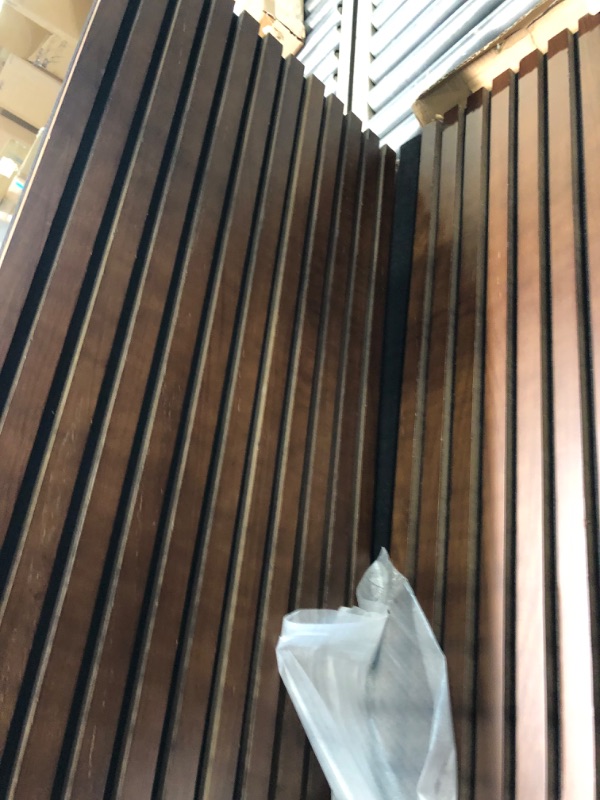 Photo 5 of Acoustic Slat Wood Soundproof Wall Panels with Foam 2PCS Walnut 43.3IN Height walnut 2 PANELS