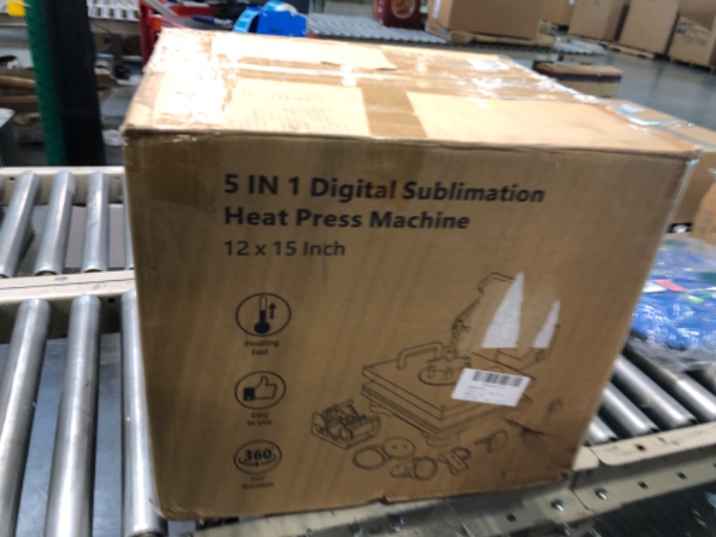 Photo 1 of Slendor 5 in 1 Heat Press Machine 12x15 inch 360-Degree Swing Away Digital T Shirt Pressing Machine Multifunction Heat Transfer Sublimation Combo for T Shirts Mugs Hat Plate Cap