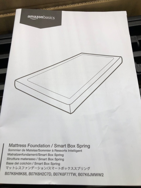 Photo 7 of Amazon Basics Smart Box Spring Bed Base, 5-Inch Mattress Foundation - Twin Size, Tool-Free Easy Assembly Twin 5-Inch Smart Box Spring