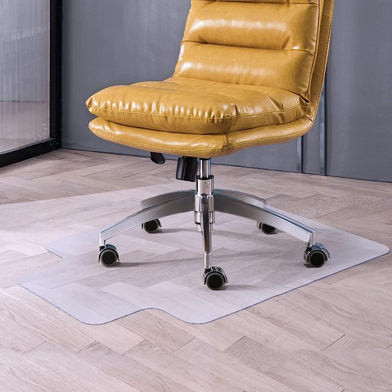 Photo 1 of ROSMARUS Office Chair Mat for Hardwood Floor 35" x 47", Anti-Slip Hard Floor Chair Mats for Home Office, Under Desk Mat for Rolling Chair Floor Protector PVC Transparent Mat, with Lip
