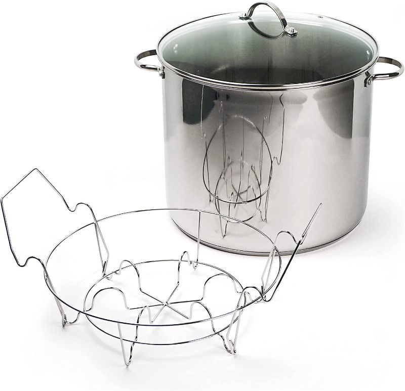 Photo 1 of Barton 20Qt Canner With 7 Jars Temp & Rack Multi Use Stainless Steel Canning
