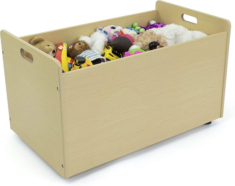 Photo 1 of Humble Crew Toy Box with Wheels, Natural (TB234)
