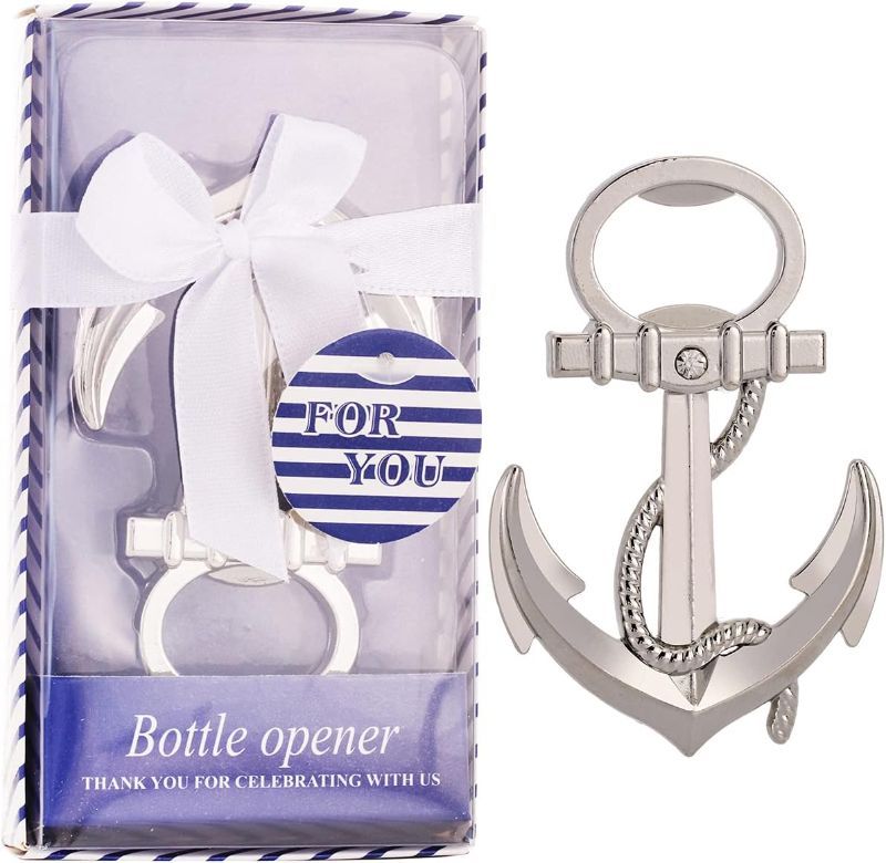 Photo 1 of 48 PCS Upgrade Nautical Themed Anchor Beer Bottle Opener with Exquisite Packaging for Wedding Party Favors Gift & Decorations Bridal Shower Party Souvenirs (Upgrade Anchor, 48)
