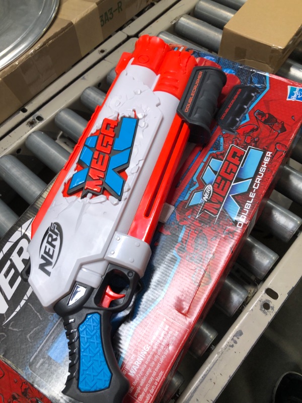 Photo 2 of Nerf Mega XL Double Crusher Blaster, 4 Mega XL Whistler Darts
