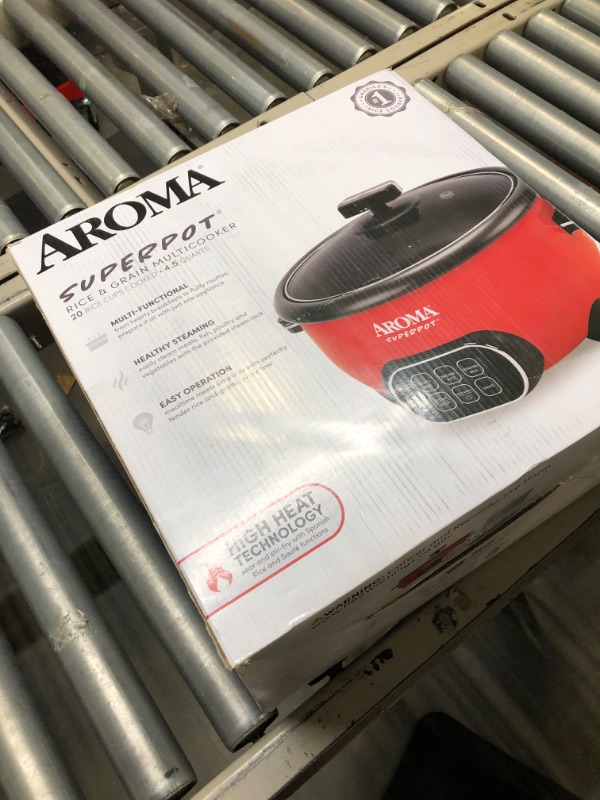 Photo 5 of AROMA® 20-Cup (Cooked) Super Pot® Rice & Grain Cooker, Food Steamer & Multicooker with Sauté, Soup, and Spanish Rice Functions, Automatic Keep Warm Mode, Steam Rack Included, Red (ARC-1021DR)