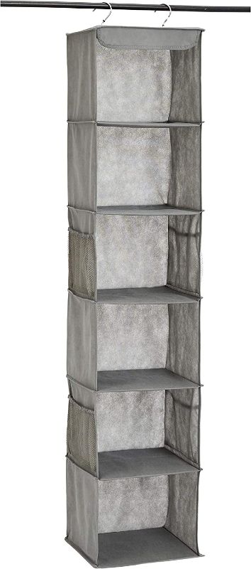 Photo 1 of Amazon Basics 6-Tier Hanging Closet Shelf Organizer With Pockets
