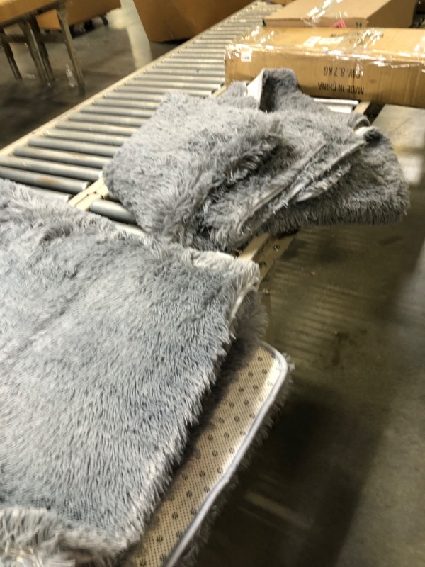 Photo 3 of 2 pack grey faux fur rugs 7 ft x 5ft