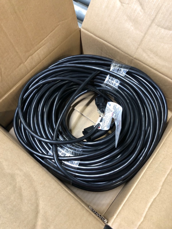 Photo 2 of IRON FORGE 200 ft Extension Cord Outdoor, 16 AWG Black Extension Cord 3 Prong for Outside 200ft, Outdoor/Indoor Cord Great for Landscaping, Lawn Mower, Lights Decor, Small Appliances, US Veteran Owned