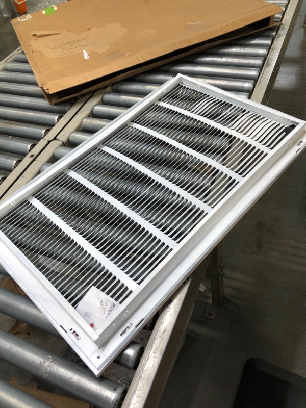 Photo 5 of 30" X 18" Steel Return Air Filter Grille for 1" Filter - Easy Plastic Tabs for Removable Face/Door - HVAC DUCT COVER - Flat Stamped Face -White [Outer Dimensions: 31.75w X 19.75h] White 30 X 18