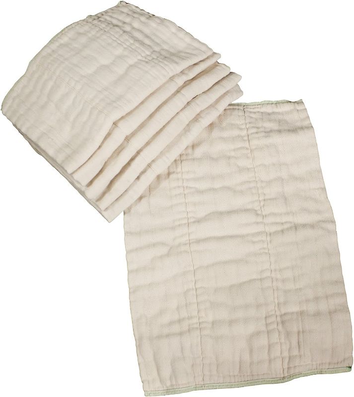 Photo 1 of OsoCozy Unbleached Prefold Cloth Diapers – Soft and Absorbent Baby Diapers Made of 100% Unbleached Cotton - 14.5"x22", Fits 15-30 Lbs. - Diaper Service Quality (DSQ), (Premium, 4x8x4 Layering)
