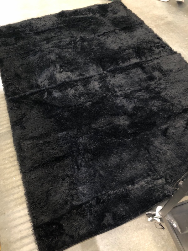 Photo 2 of 6x9 Black Area Rugs for Living Room Super Soft Floor Fluffy Carpet Natural Comfy Thick Fur Mat 
