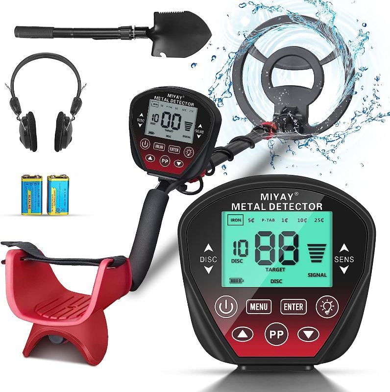 Photo 1 of Professional Metal Detector for Adults Waterproof, Gold Metales Detectors Lightweight with LCD Display, Pinpoint & Disc & Notch & All Metal 5 Modes, Set of Metal Detector, Battery Included
