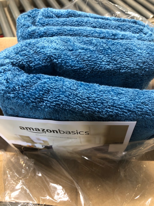 Photo 4 of Amazon Basics 100% Cotton Quick-Dry Bath Towel, 2-Pack, Lake Blue, 54" x 30"