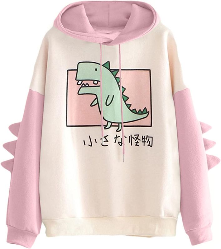 Photo 1 of Dinosaur Hoodie Kawaii Pullover Cute Hooded Sweatshirt For Teengirls