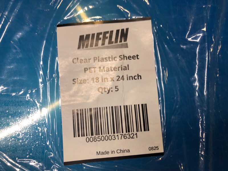 Photo 1 of CLEAR PLASTIC SHEET, QUANTITY 5, COLOR BLUE