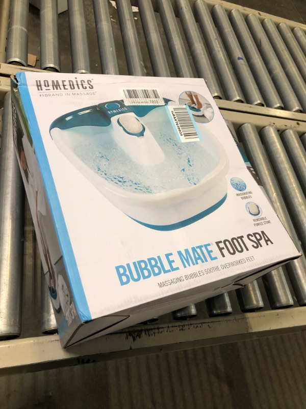Photo 1 of HoMedics Bubble Mate Foot Spa, Toe Touch Controlled Foot Bath with Invigorating Bubbles and Splash Proof, Raised Massage nodes and Removable Pumice Stone