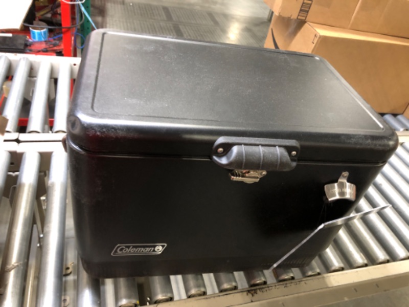 Photo 4 of Coleman Ice Chest | Reunion 54 Quart Steel Belted Cooler Midnight