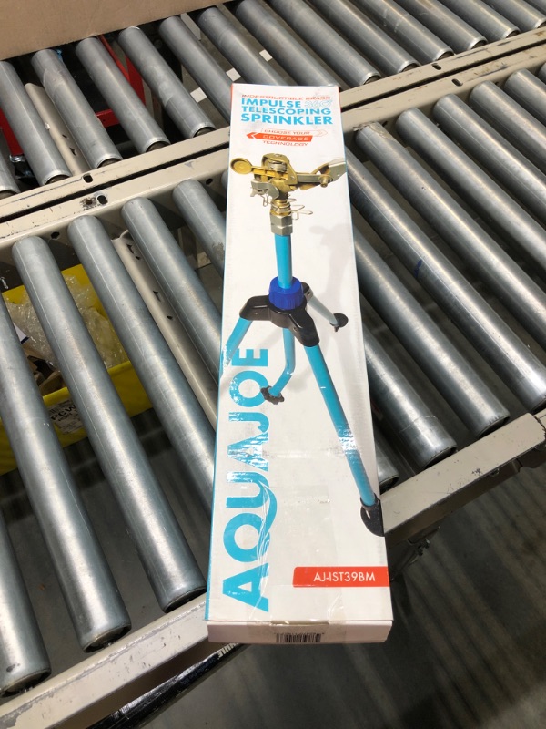 Photo 4 of Aqua Joe AJ-IST39BM Indestructible Series Brass Impulse Sprinkler w/Extendable Tripod up to 39 Inches 39-Inch Max Extendable