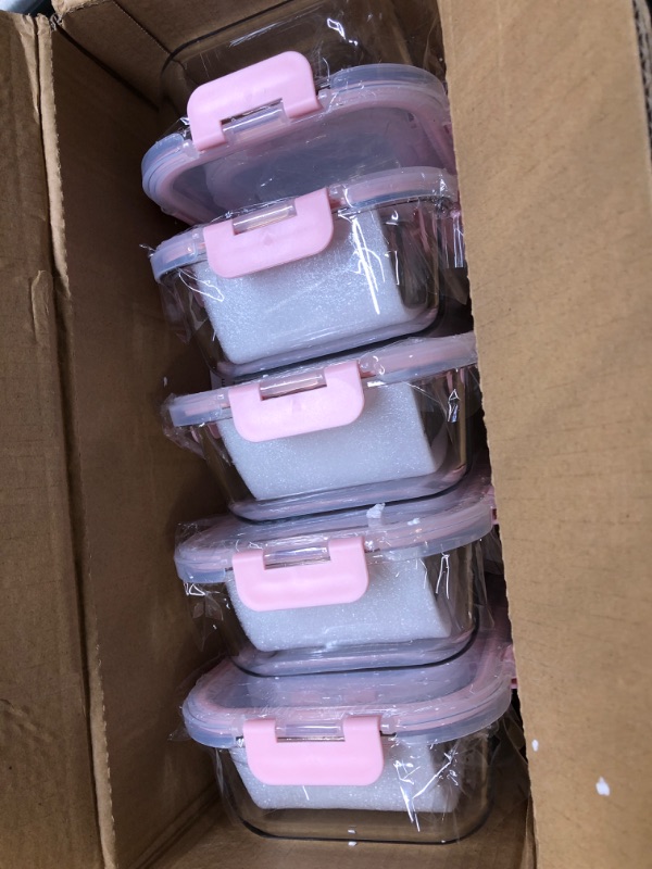 Photo 3 of [10 Pack] Glass Meal Prep Containers, Food Storage Containers with Lids Airtight, Glass Lunch Boxes, Microwave, Oven, Freezer and Dishwasher Safe Pink