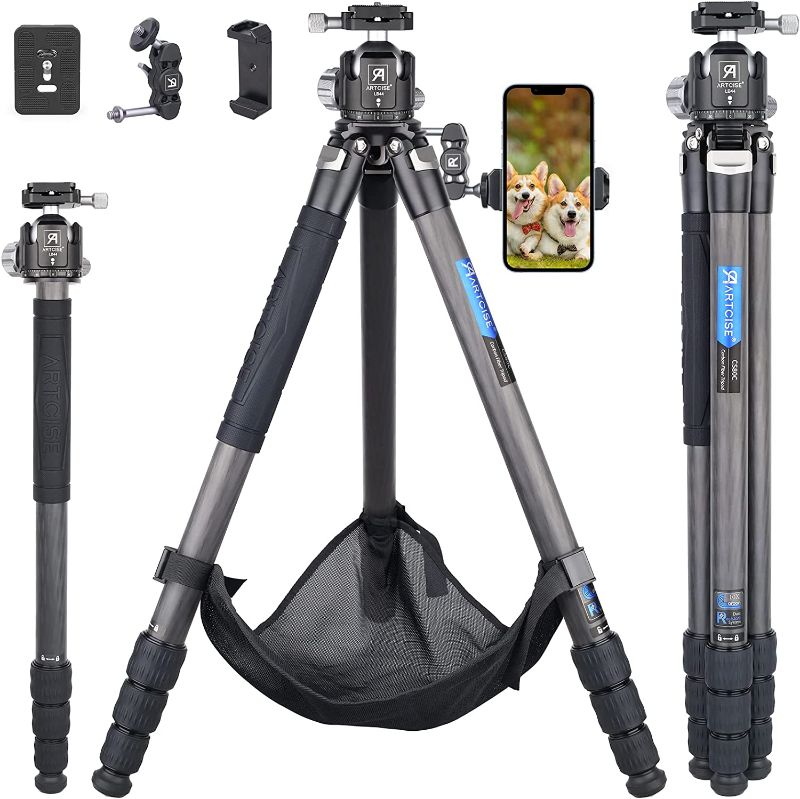 Photo 1 of ARTCISE Stable CS80C 32.5mm Lightweight Compact Carbon Fiber Tripod with 44mm Low Profile Ball Head Kit Max Load 25 kg
