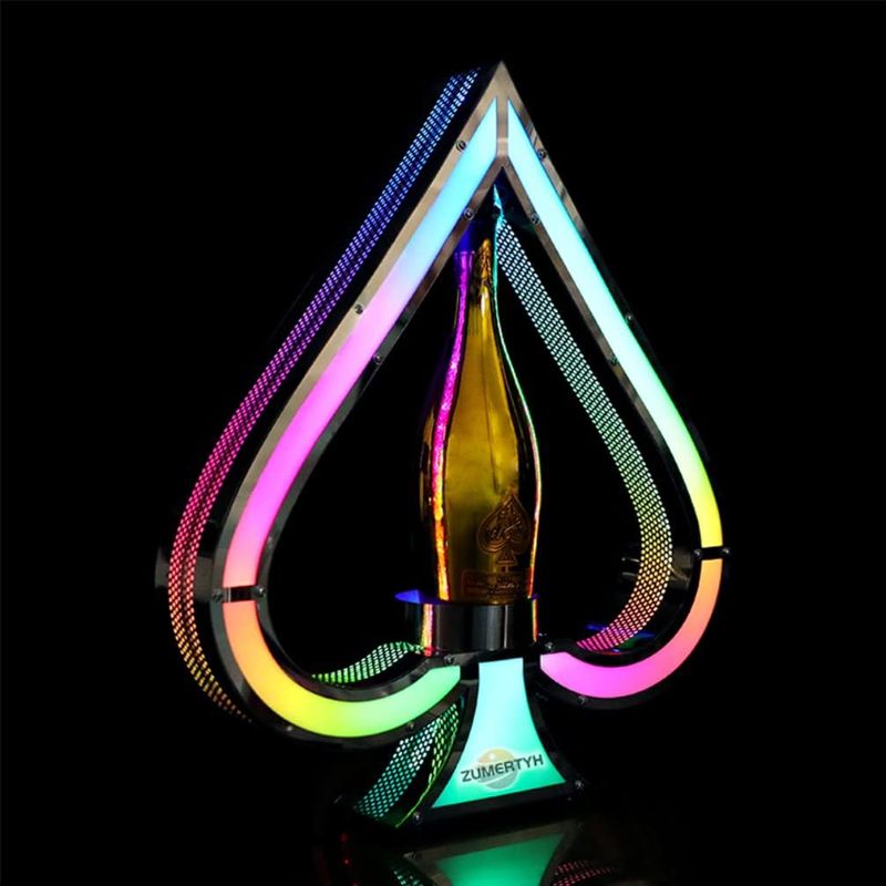 Photo 1 of ZUMERTYH Glow Bar Wine Bottle Display 7-Color Ace of Spades Champagne Drinks Beer VIP Bottle Presenter with Remote Control for Commercial Home Bar
