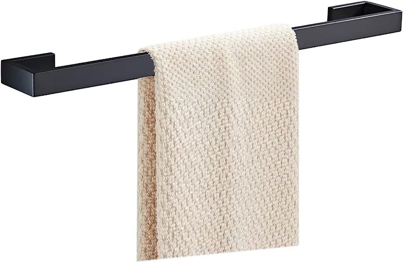 Photo 1 of Bath Towel Rack - 24" Square Base Thicken Bathroom Towel Bar, SUS304 Stainless Steel Towel Bar for Bathroom, Towel Rod Heavy Duty Wall Mounted Towel Holder - Matte Black