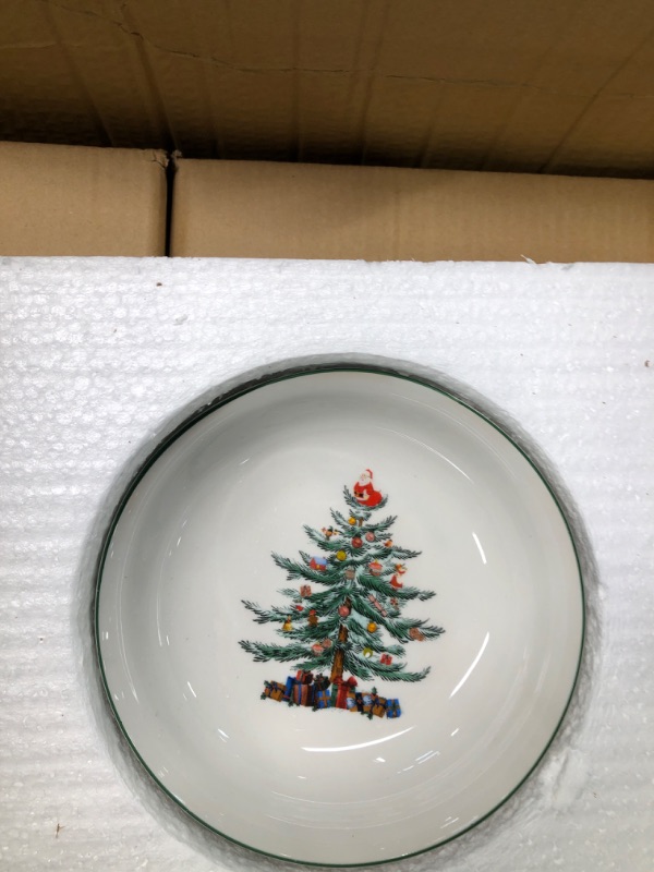Photo 4 of 16 Piece Christmas Dishes Dinnerware sets, Christmas Tree Ceramic Dinnerware Set with Green Trim, Christmas Porcelain Dinnerware Set, Set for 4 for Christmas Xmas