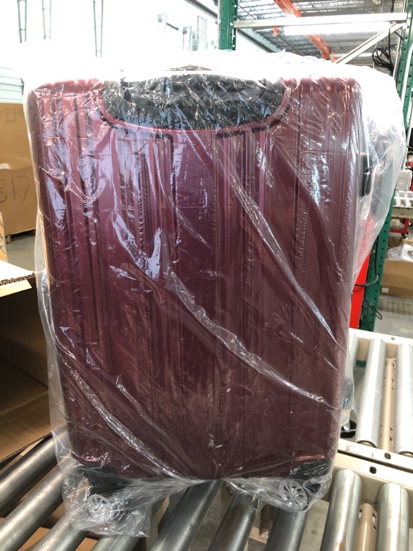 Photo 1 of Coolife Luggage Expandable(only 28") Suitcase PC+ABS Spinner 20in 24in 28in Carry on (wine wind new, M(24in)) wine wind new M(24in)