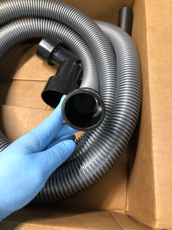 Photo 4 of Cen-Tec Systems 10 Ft. Premium Shop Vacuum Extension Hose with 2 tank adapters and 1.25" curved end, Silver 10 Ft. Hose