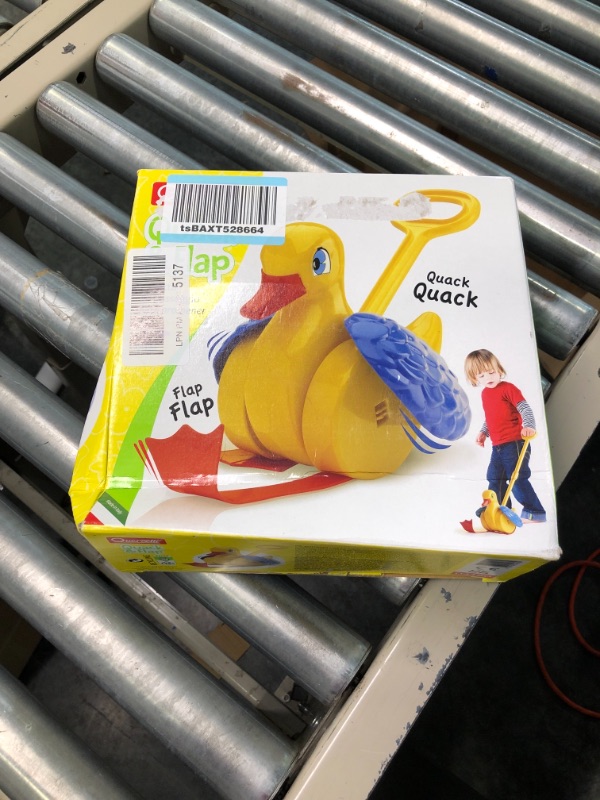 Photo 2 of Quercetti Quack and Flap Duck Push Toy - Makes Sounds and Flaps Wings as it Rolls, Helps Toddlers Learn First Steps and Promotes Walking, for Kids Ages 1 - 3 Years , Yellow