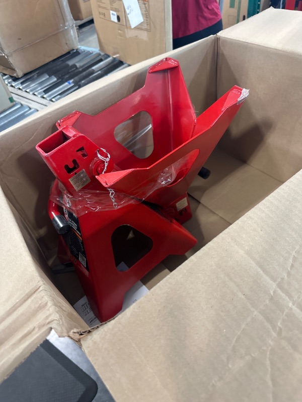 Photo 5 of BIG RED T46002A Torin Steel Jack Stands: Double Locking, 6 Ton (12,000 lb) Capacity, Red, 1 Pair Double Locking Red