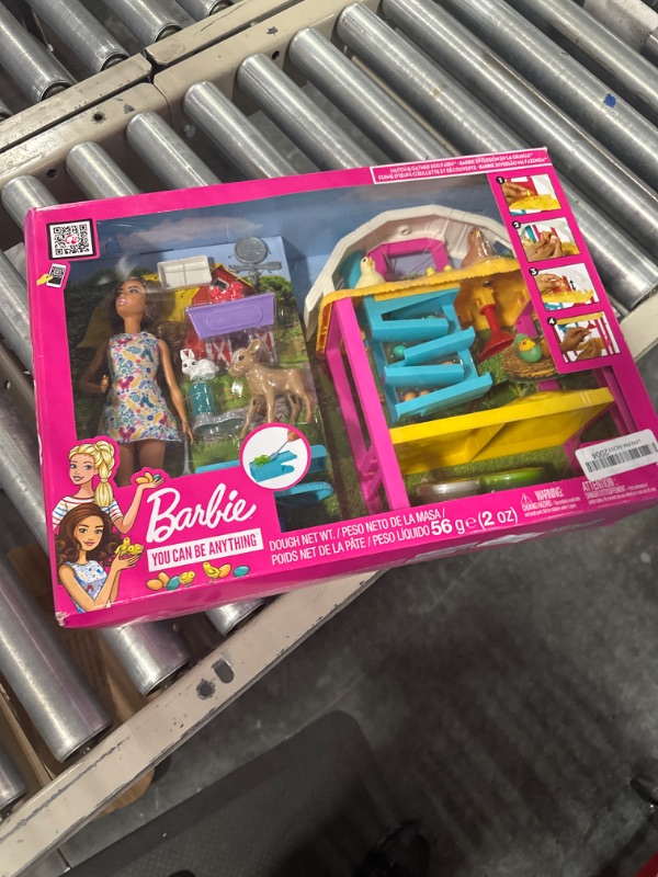 Photo 2 of Barbie Doll and Playset with Coop, Animals, Dough, Molds and More, Hatch and Gather Egg Farm