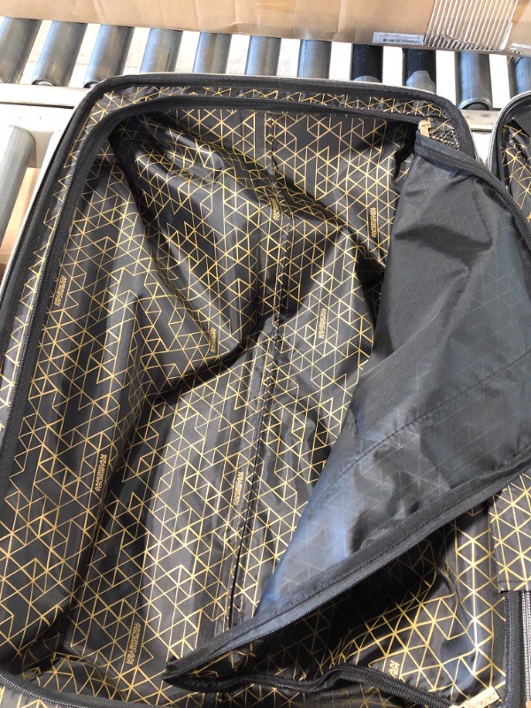 Photo 1 of AMERICAN TOURISTER Belle Voyage Hardside Luggage with Spinner Wheels, Black, Checked-Medium 25-Inch Checked-Medium 25-Inch Black