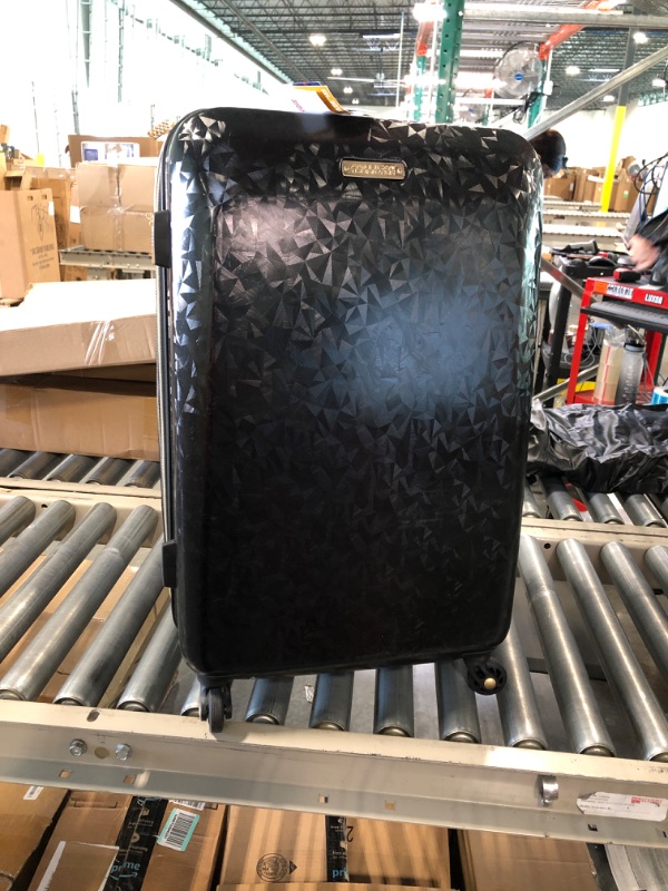 Photo 1 of AMERICAN TOURISTER Belle Voyage Hardside Luggage with Spinner Wheels, Black, Checked-Medium 25-Inch Checked-Medium 25-Inch Black